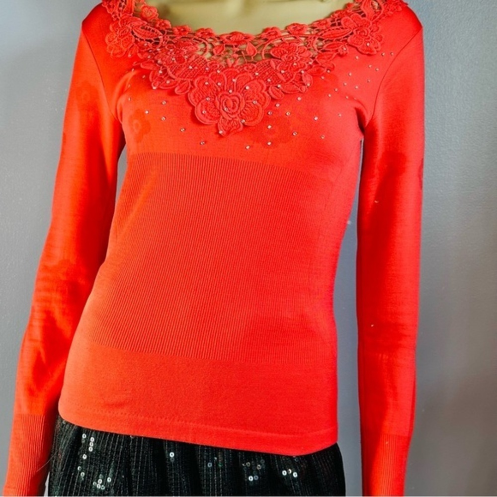 Floral rhinestone top